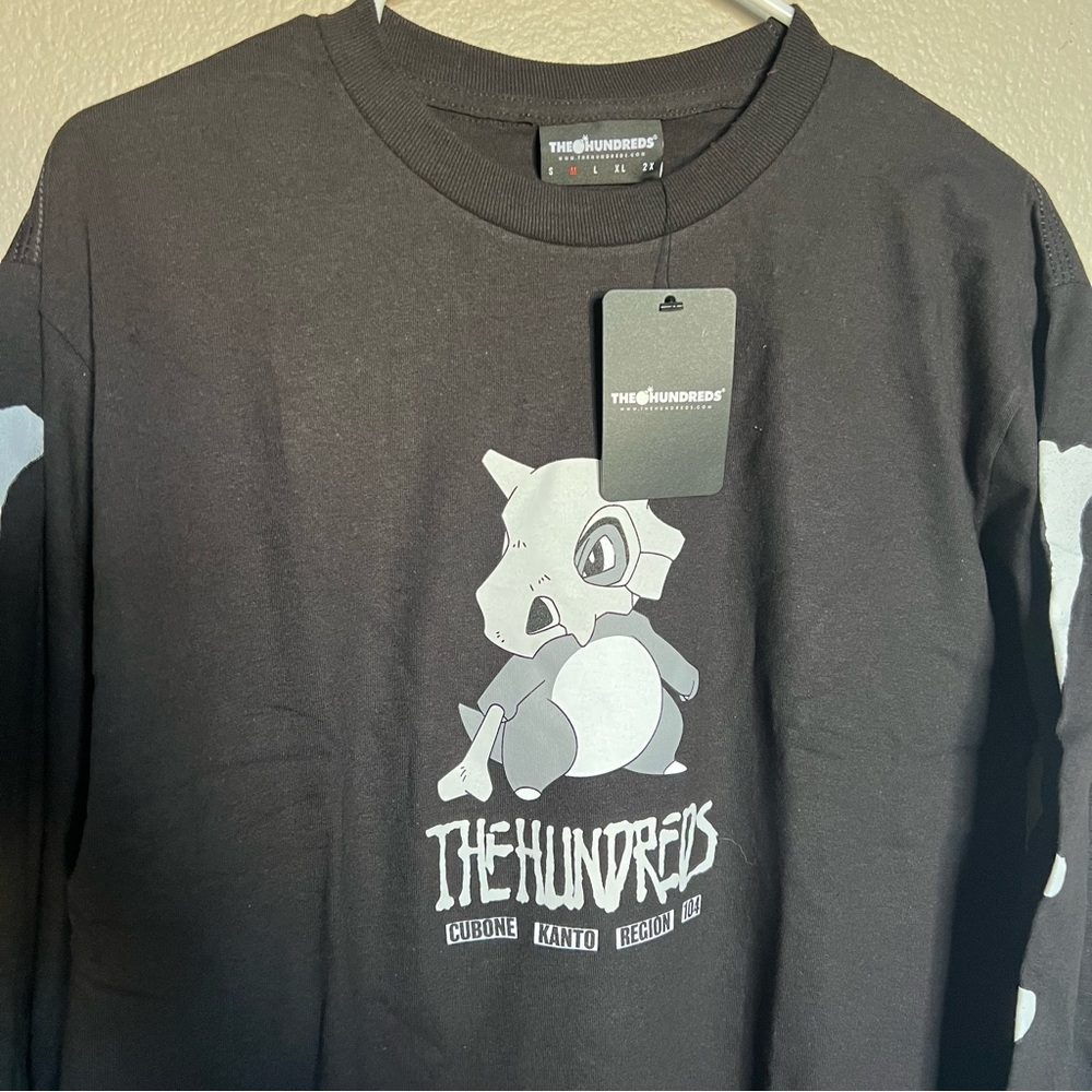 The Hundreds x Pokemon Cubone Black Long Sleeve with White Graphic - Picture 3 of 6